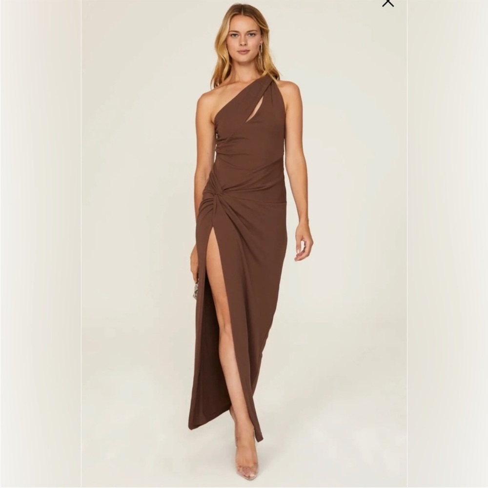NICHOLAS Brown One Shoulder Dress